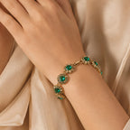 Emerald Green Glass Stone Bracelet