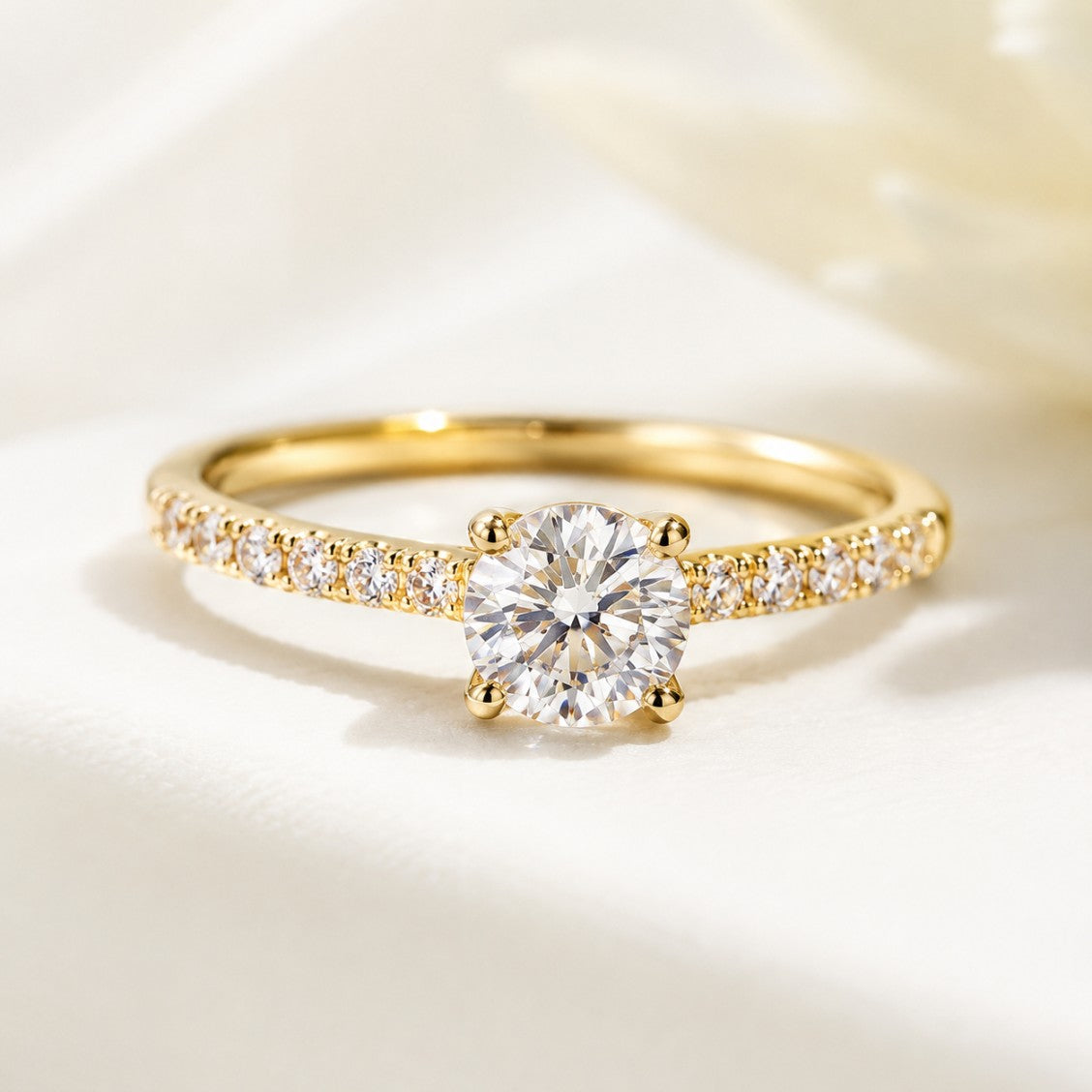 Solitaire Glass Stone Ring