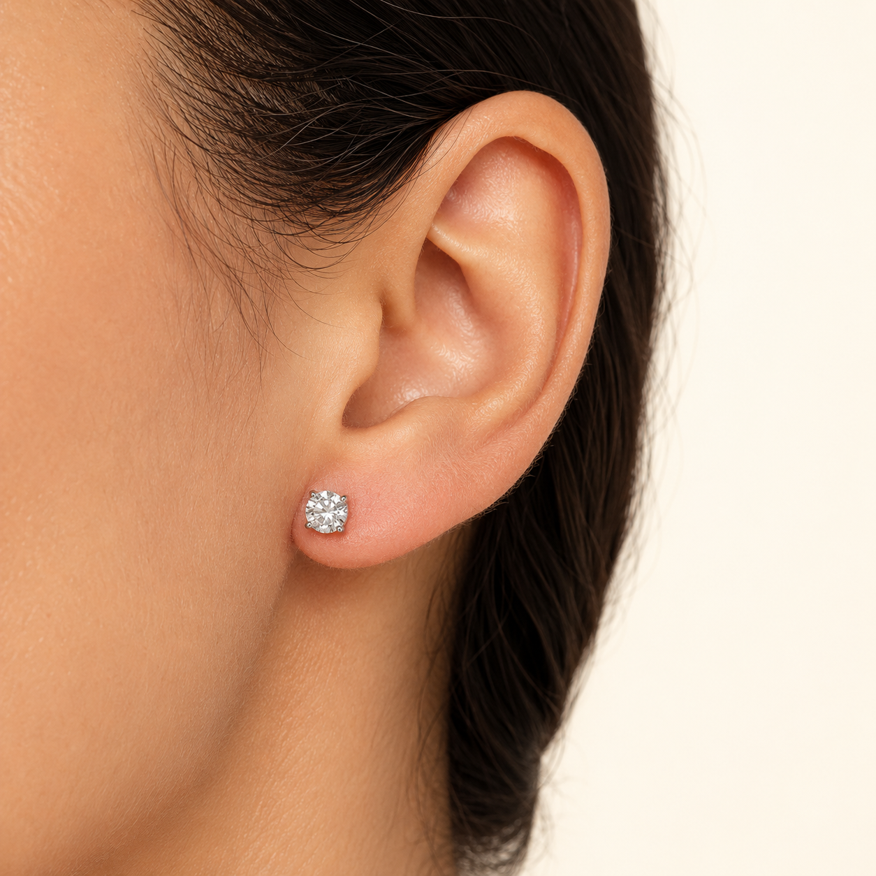 Classic Solitaire Stud Earrings