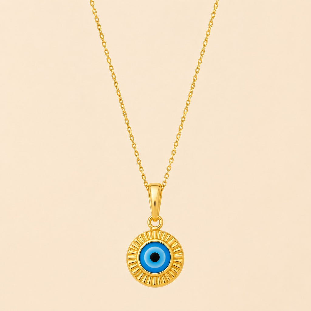 Golden Evil Eye Pendant Necklace