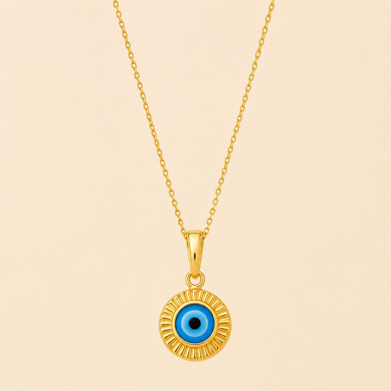 Golden Evil Eye Pendant Necklace