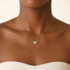 Celestial Blossom Moon Necklace