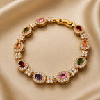 Golden Multi-Color Glass Stone Bracelet