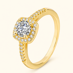 Square Glass Stone Ring