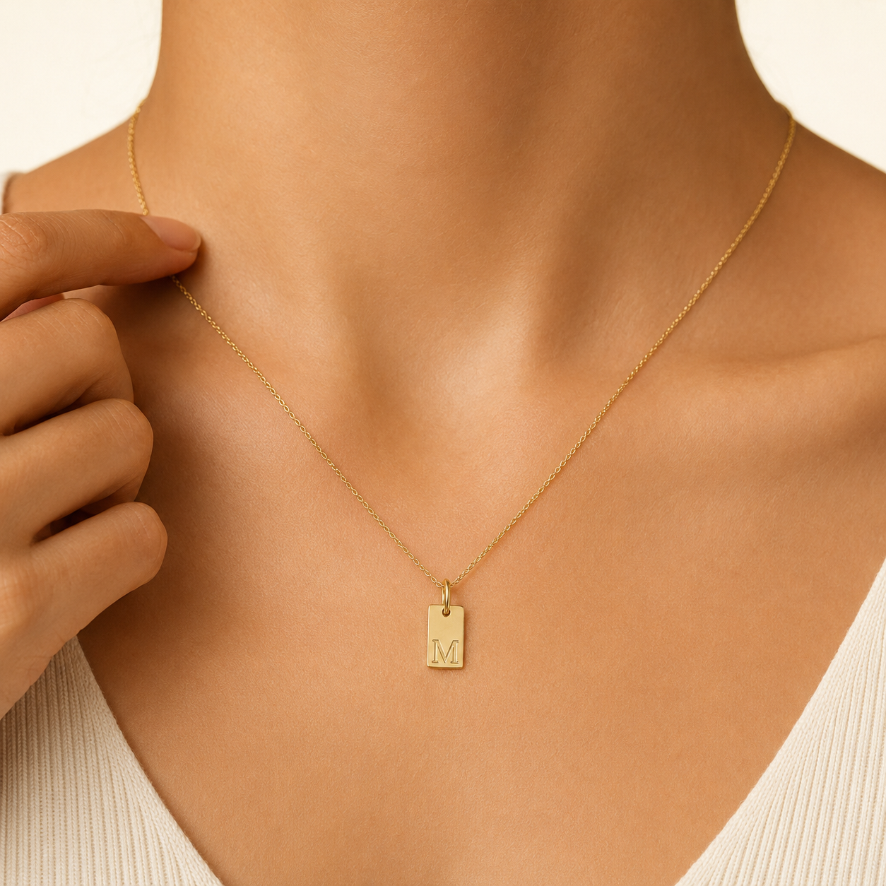 Initial Tag Necklace
