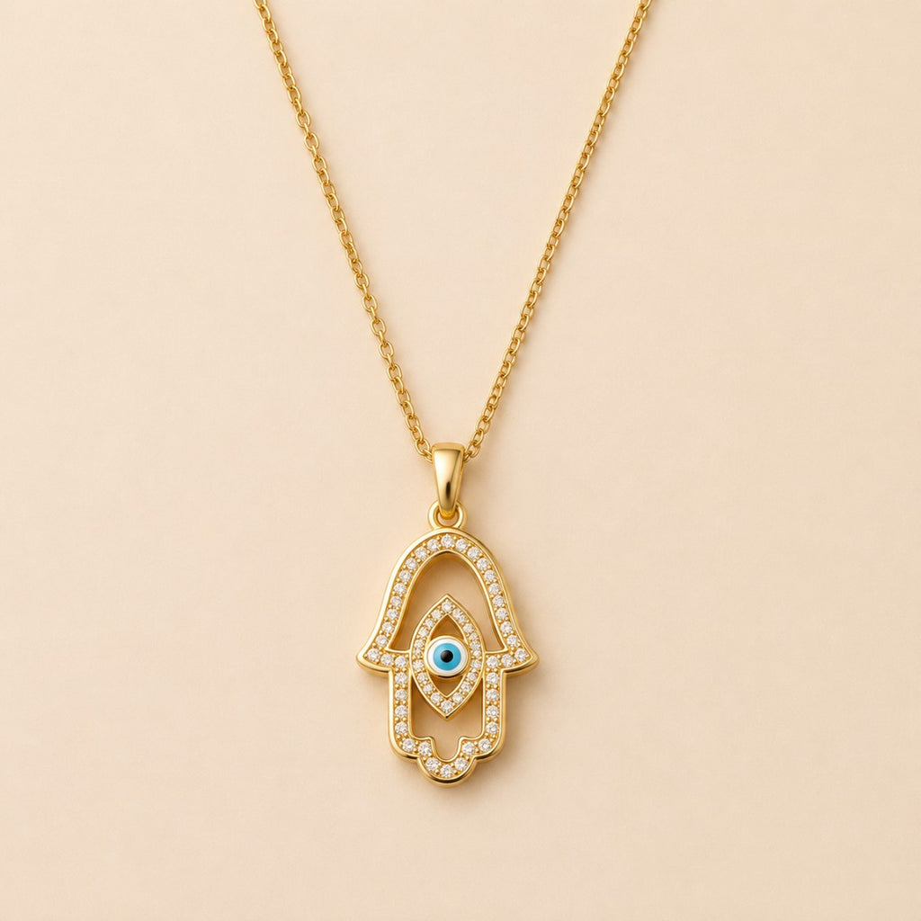 Hamsa Hand Evil Eye Necklace