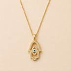 Hamsa Hand Evil Eye Necklace