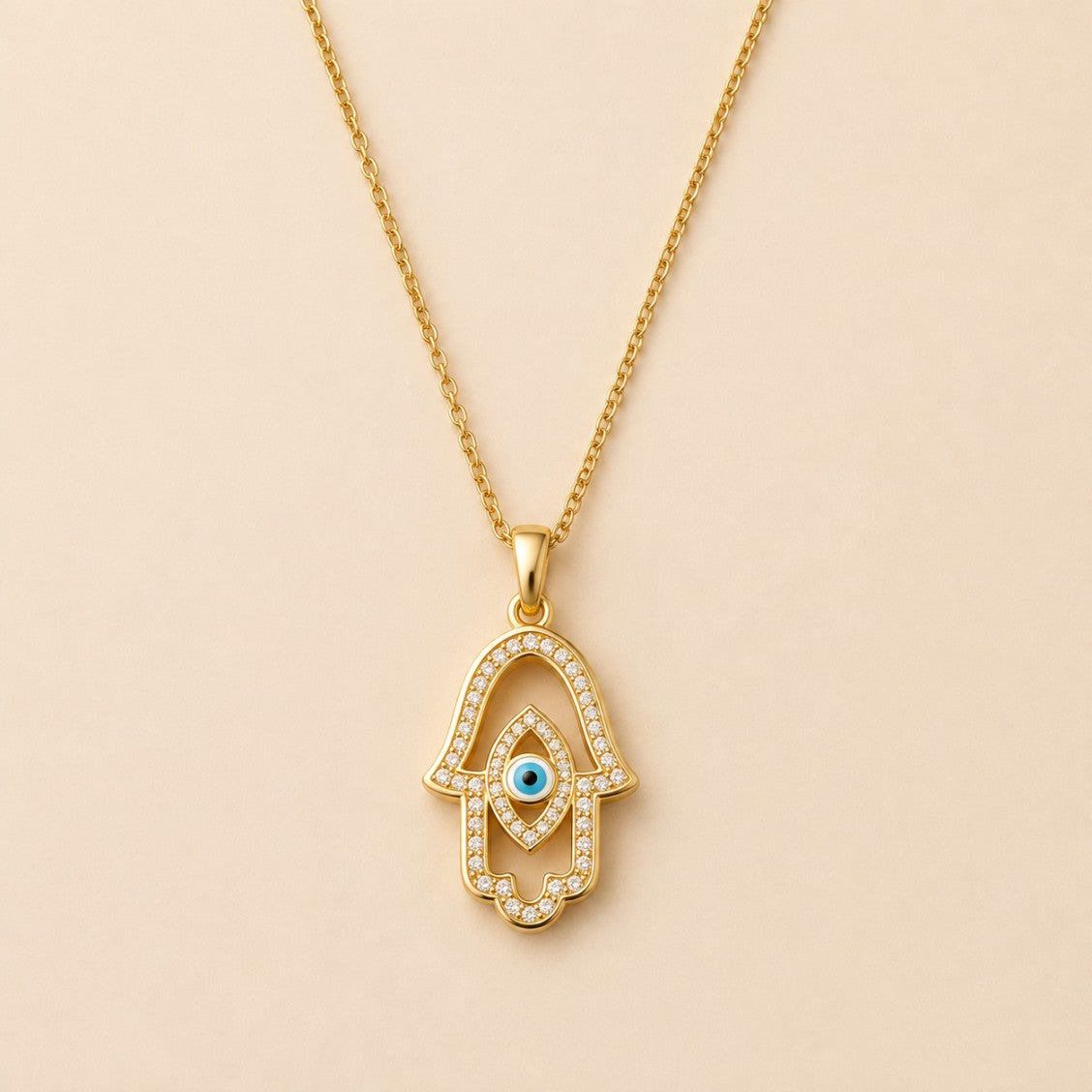 Hamsa Hand Evil Eye Necklace