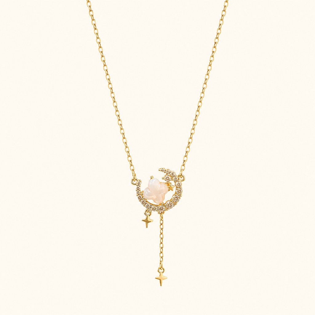Celestial Blossom Moon Necklace