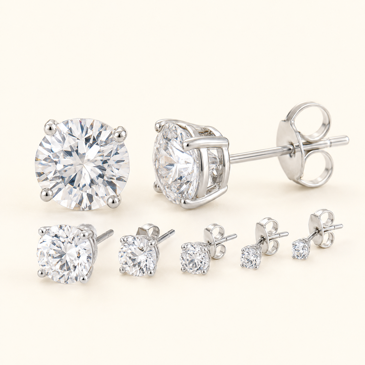 Classic Solitaire Stud Earrings