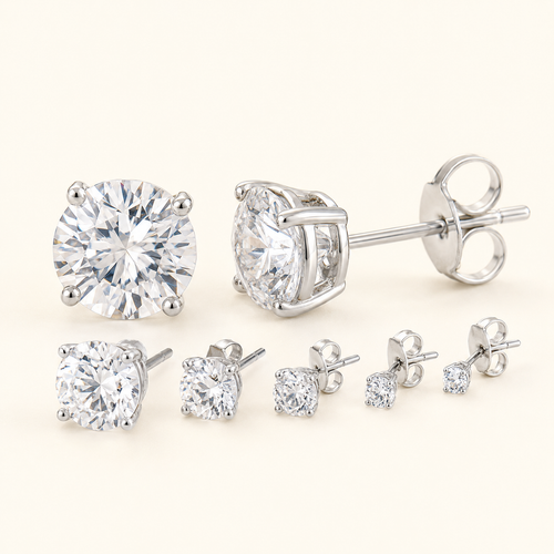 Classic Solitaire Stud Earrings
