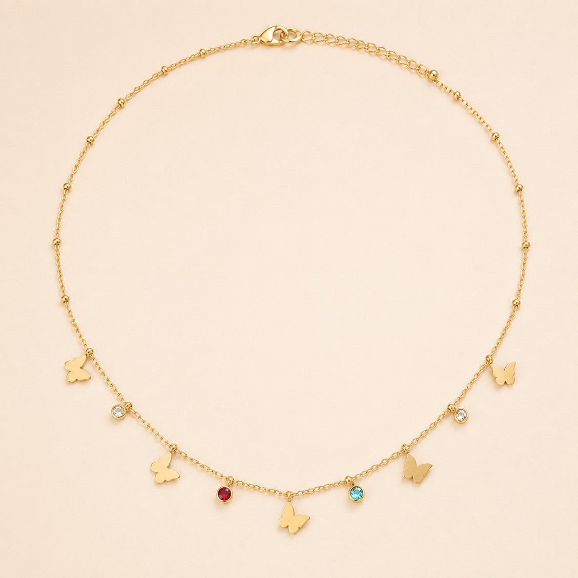 Golden Butterfly Charm Necklace