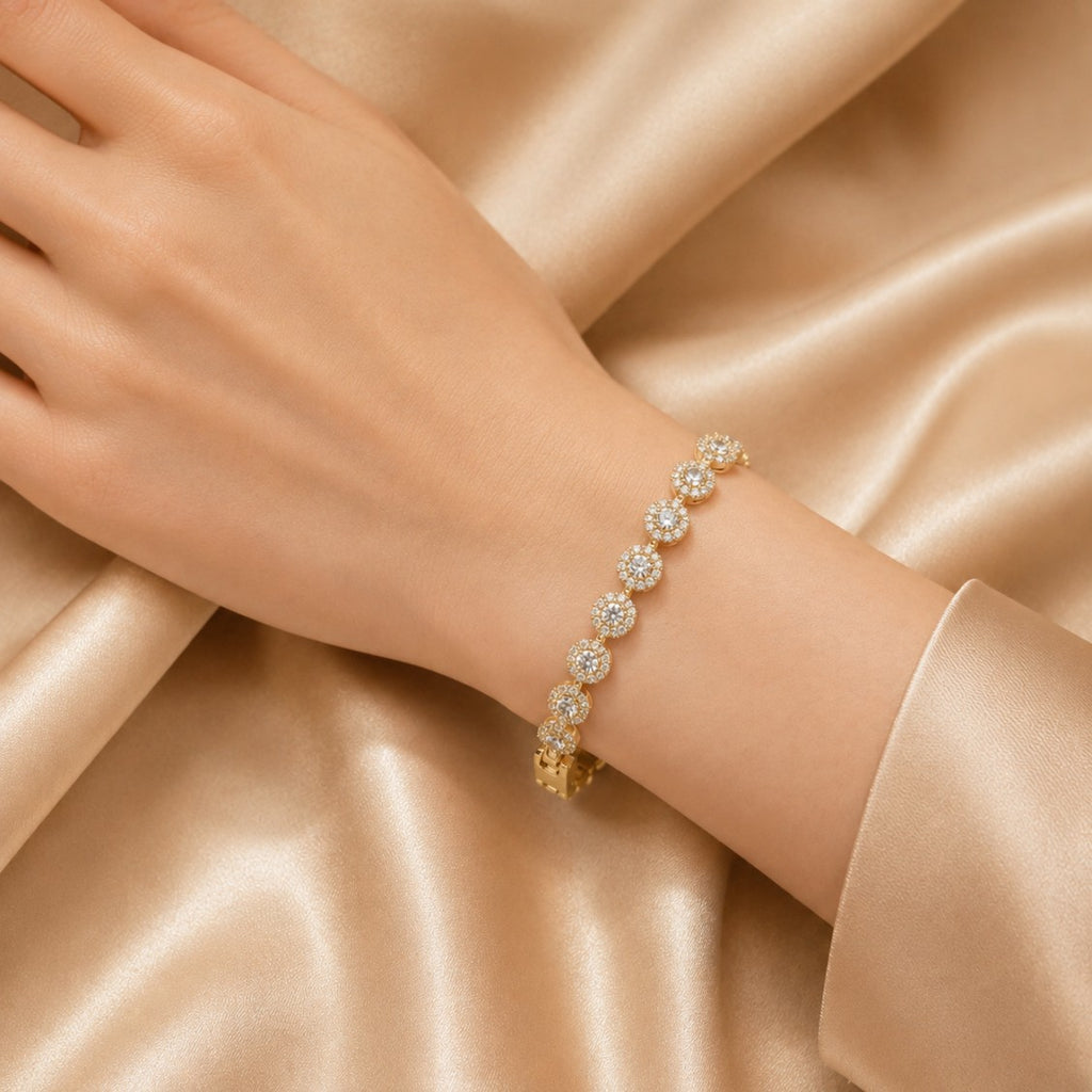 Golden Sparkle Tennis Bracelet