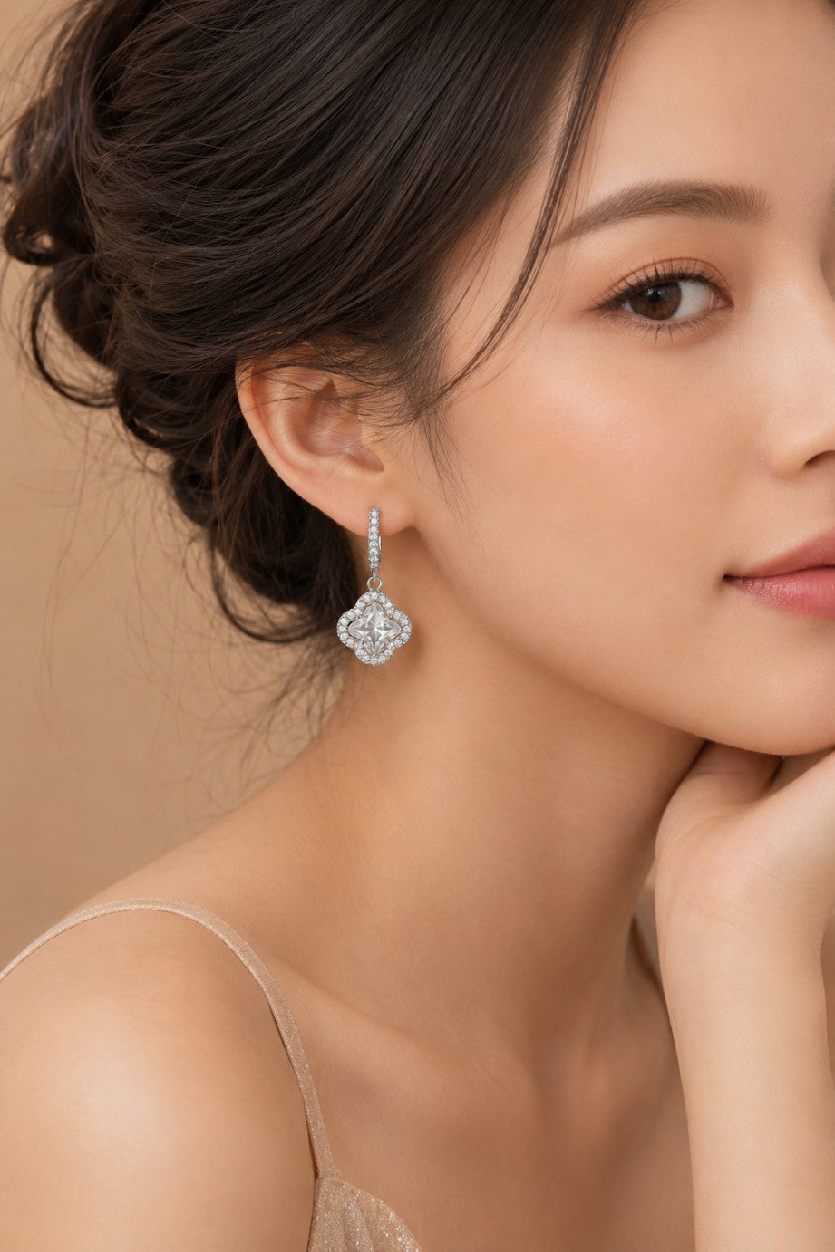 Glass Stone Drop Earrings