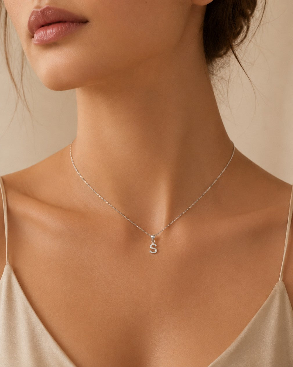 Plain Initial Letter Necklace