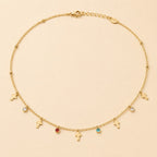 Golden Cross Charm Necklace