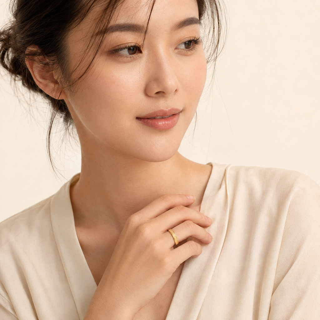 Textured Gold Band Ring