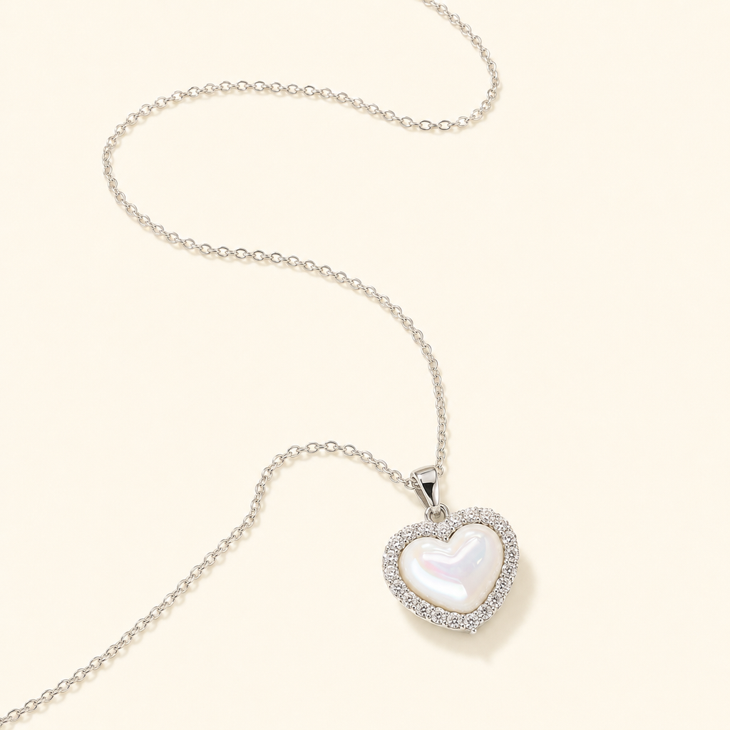 Artificial Pearl Heart Necklace