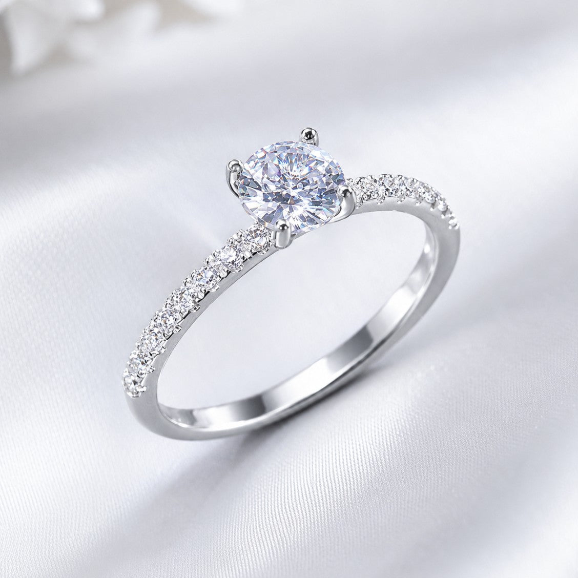 Solitaire Glass Stone Ring