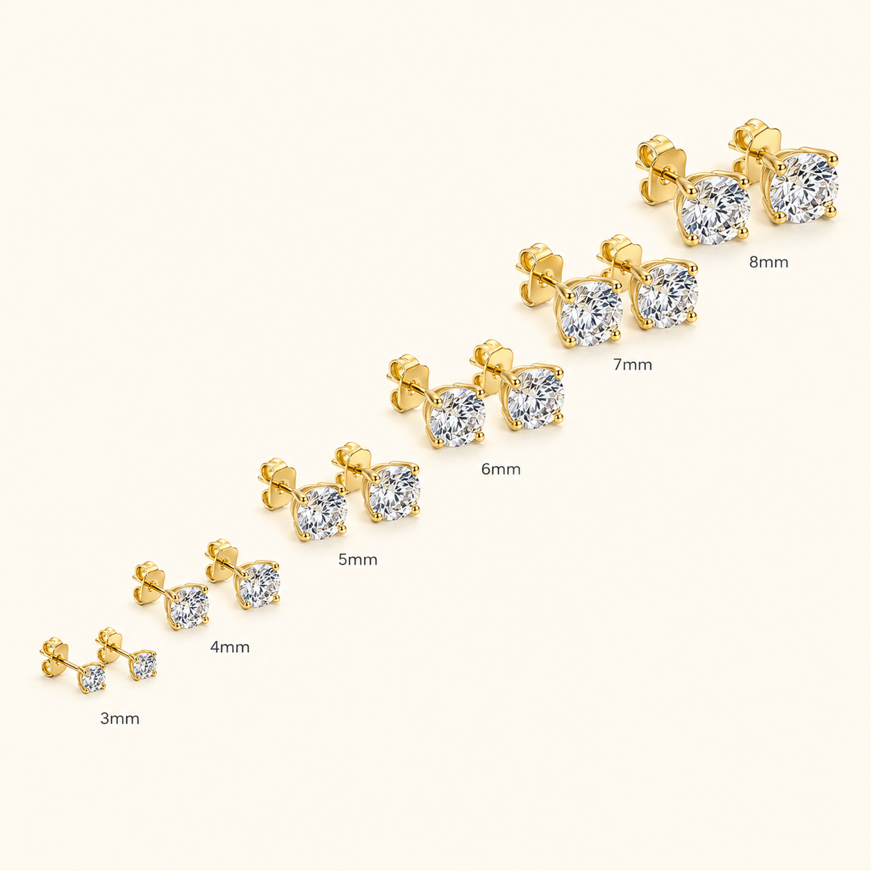 Classic Solitaire Stud Earrings