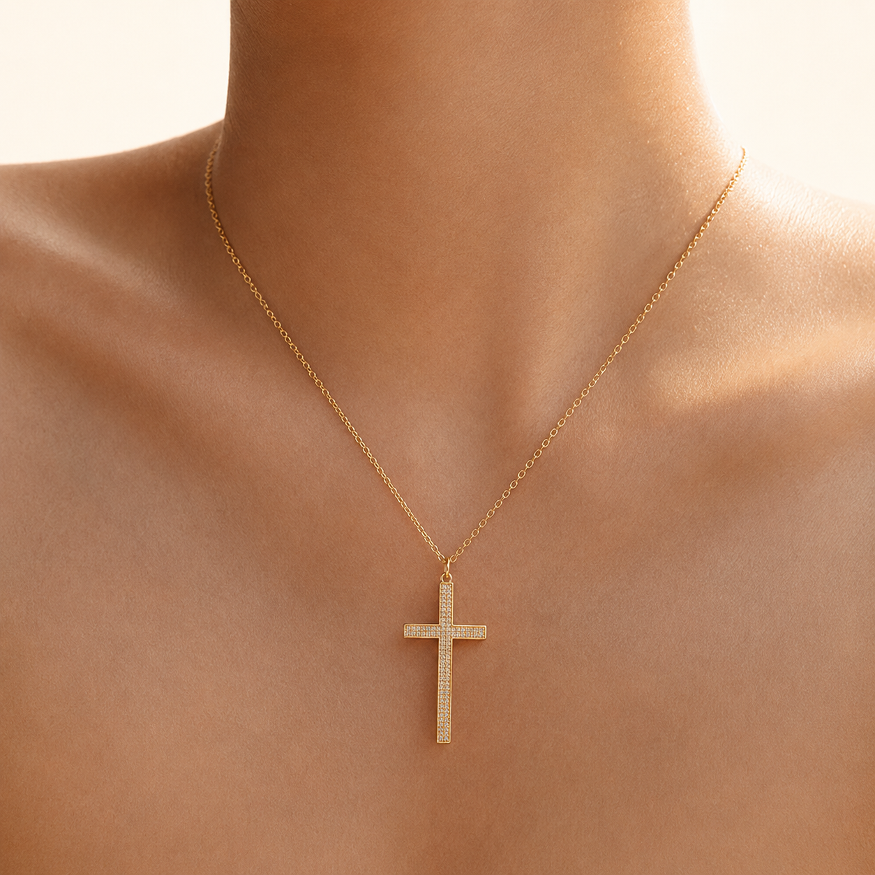 Sparkling Cross Pendant Necklace