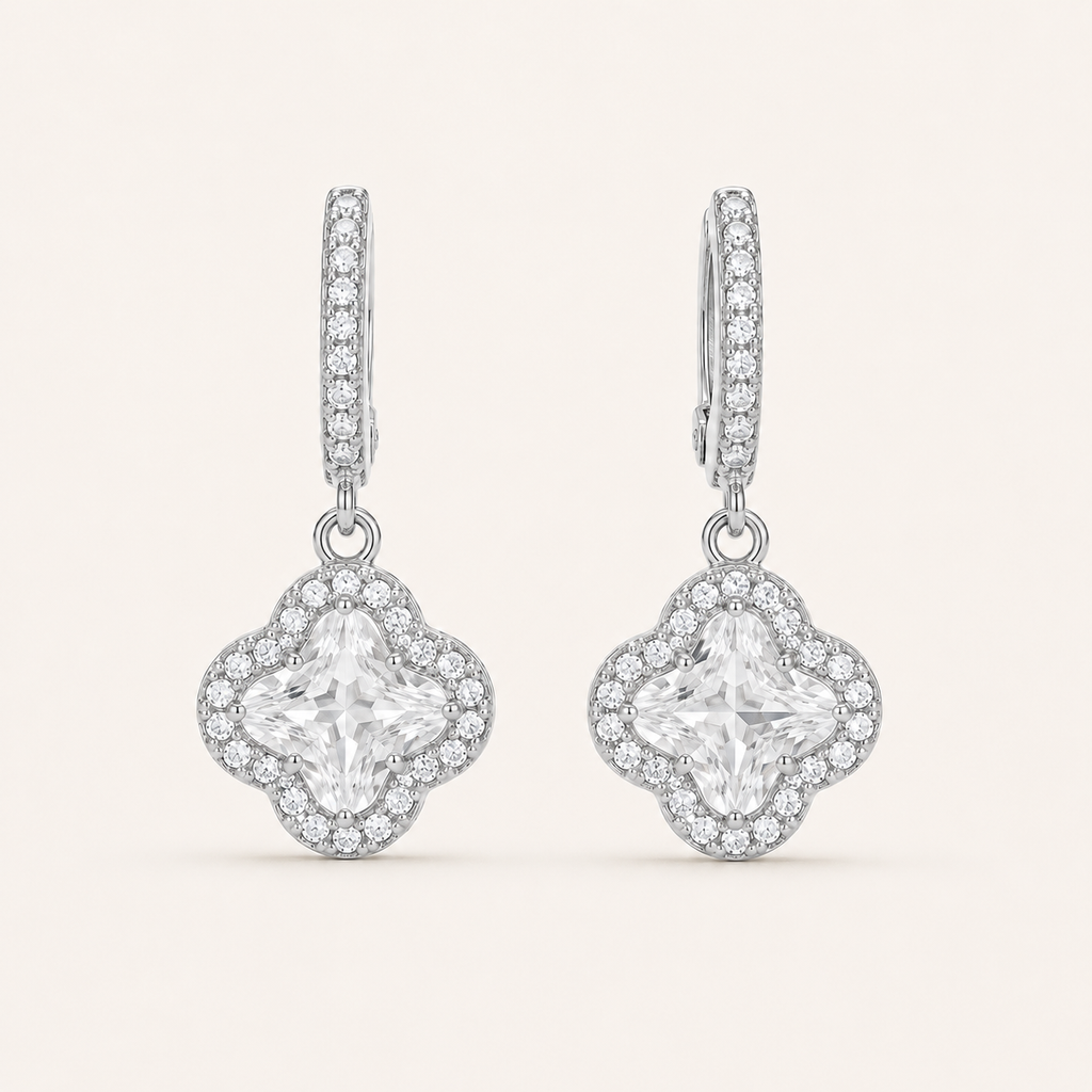 Glass Stone Drop Earrings