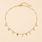 Golden Star & Crystal Charm Necklace