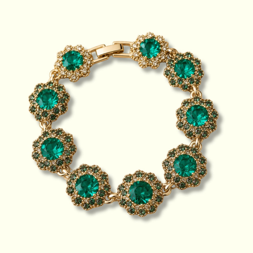 Emerald Green Glass Stone Bracelet
