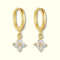 Flower Drop Hoop Earrings