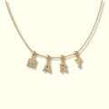 Glass Stone Initial Letter Necklace