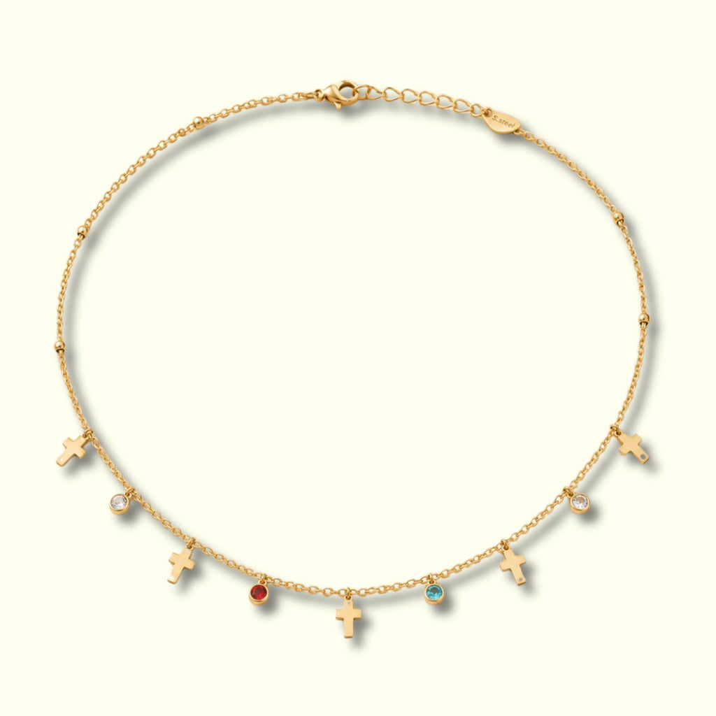 Golden Cross Charm Necklace