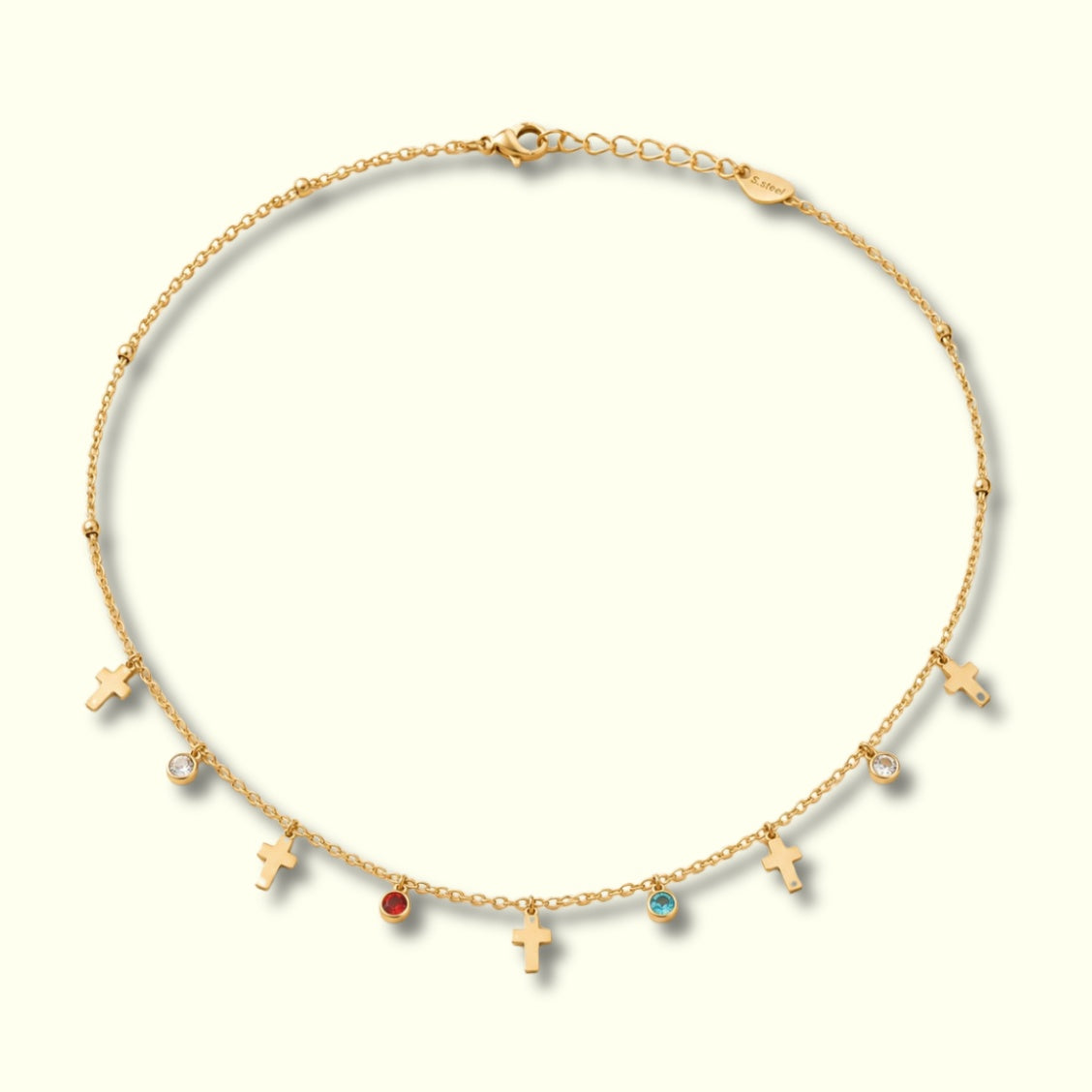 Golden Cross Charm Necklace