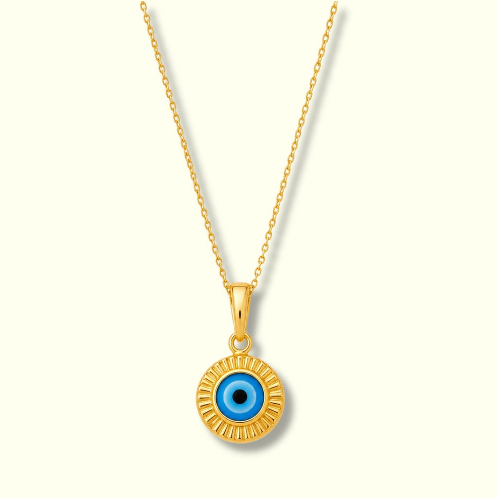 Golden Evil Eye Pendant Necklace