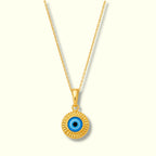 Golden Evil Eye Pendant Necklace