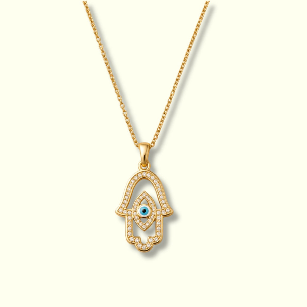 Hamsa Hand Evil Eye Necklace