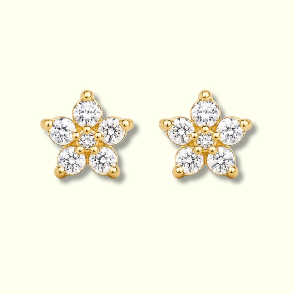 Star Glass Stone Stud Earrings