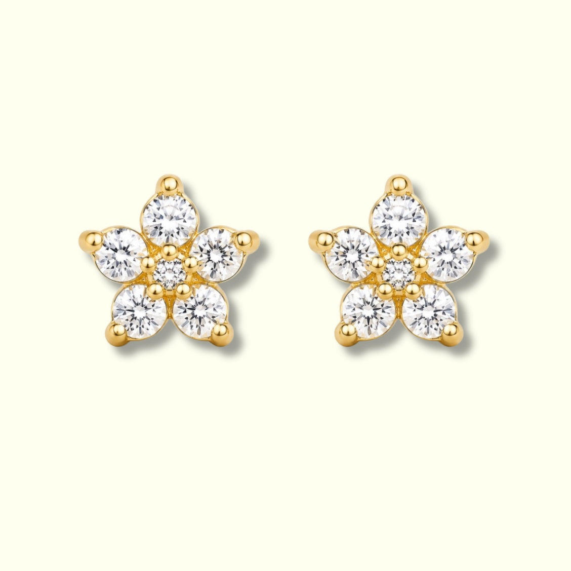Star Glass Stone Stud Earrings