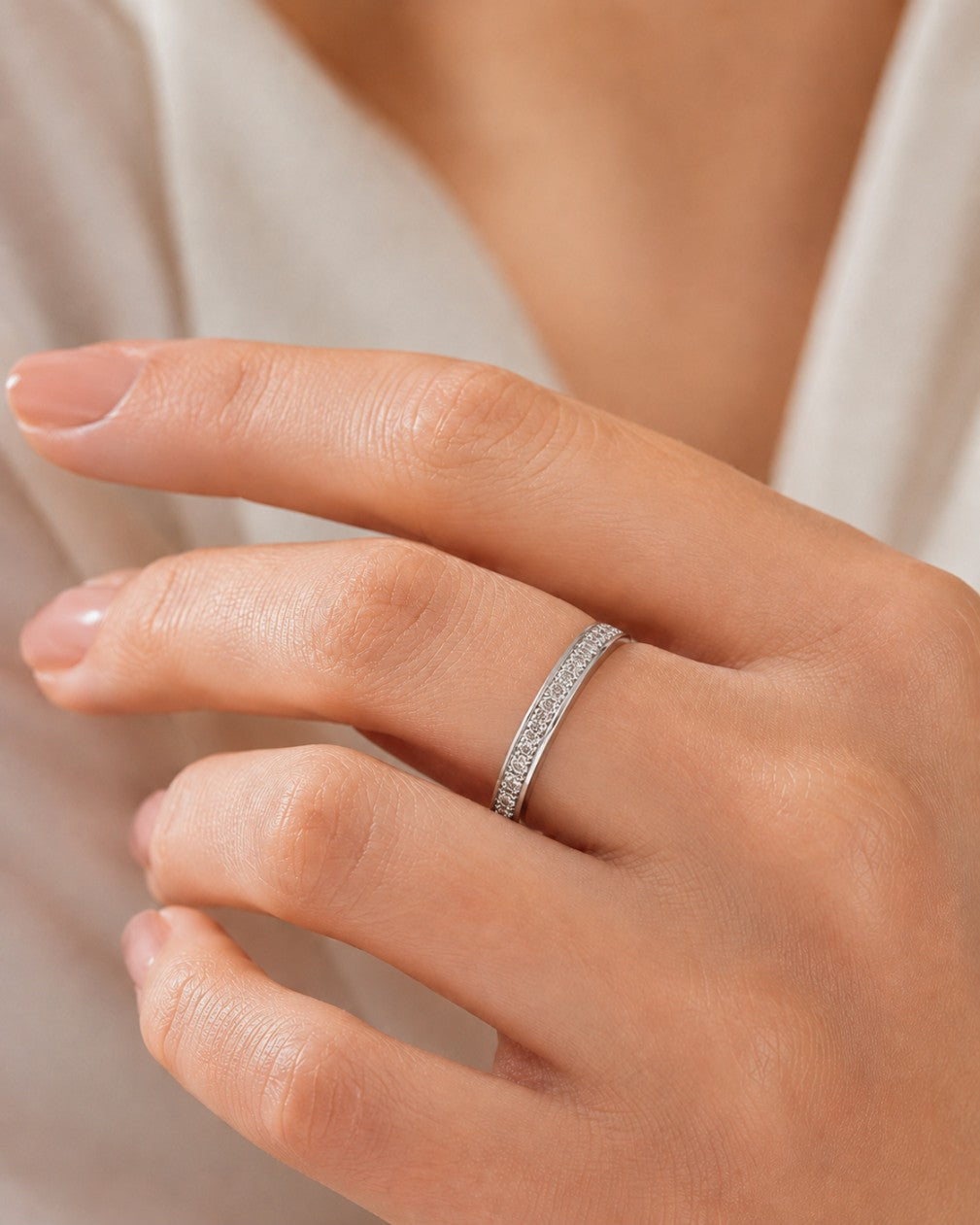 Pavé Glass Stone Ring