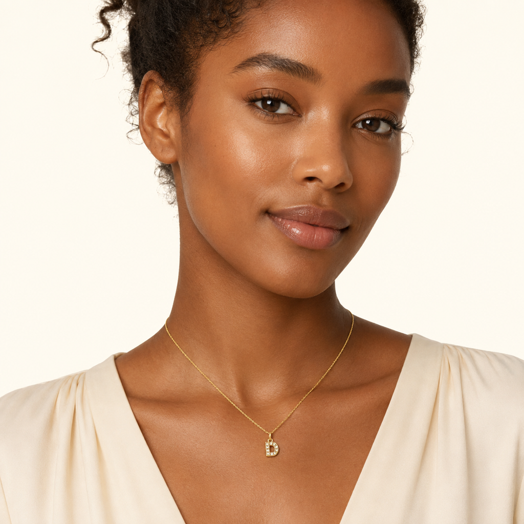 Sparkling Initial Pendant Necklace