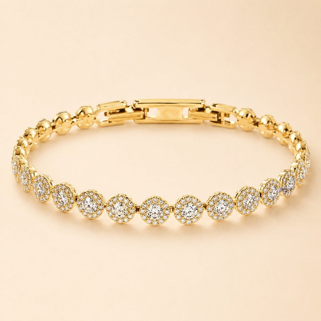 Golden Sparkle Tennis Bracelet