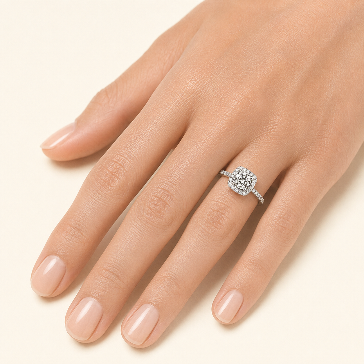 Square Glass Stone Ring