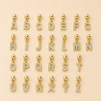 Glass Stone Initial Letter Necklace