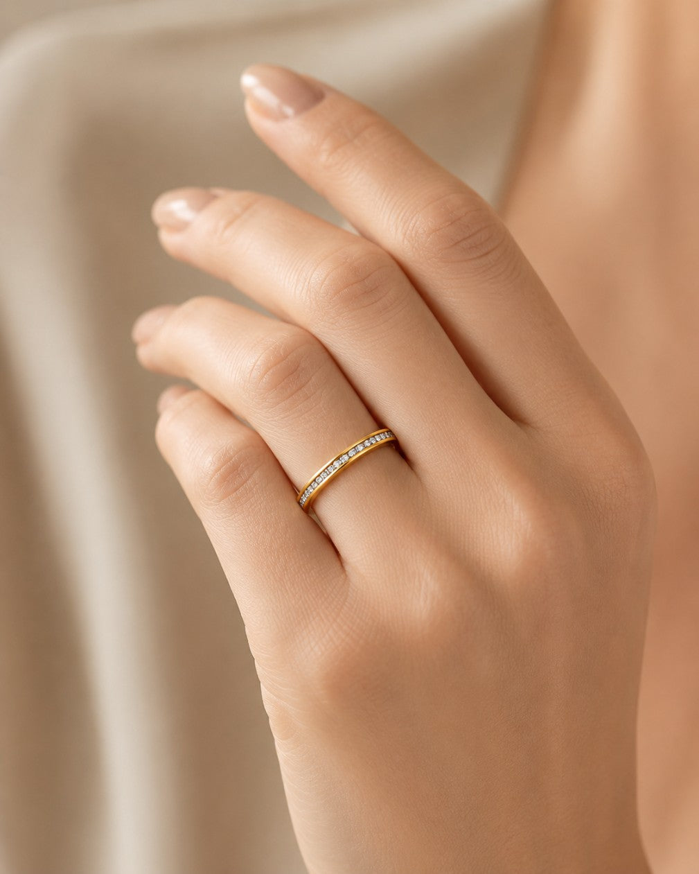 Pavé Glass Stone Ring