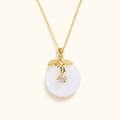 Ivory Botanical Disc Necklace