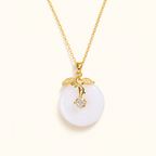 Ivory Botanical Disc Necklace
