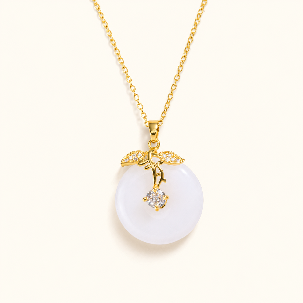 Ivory Botanical Disc Necklace