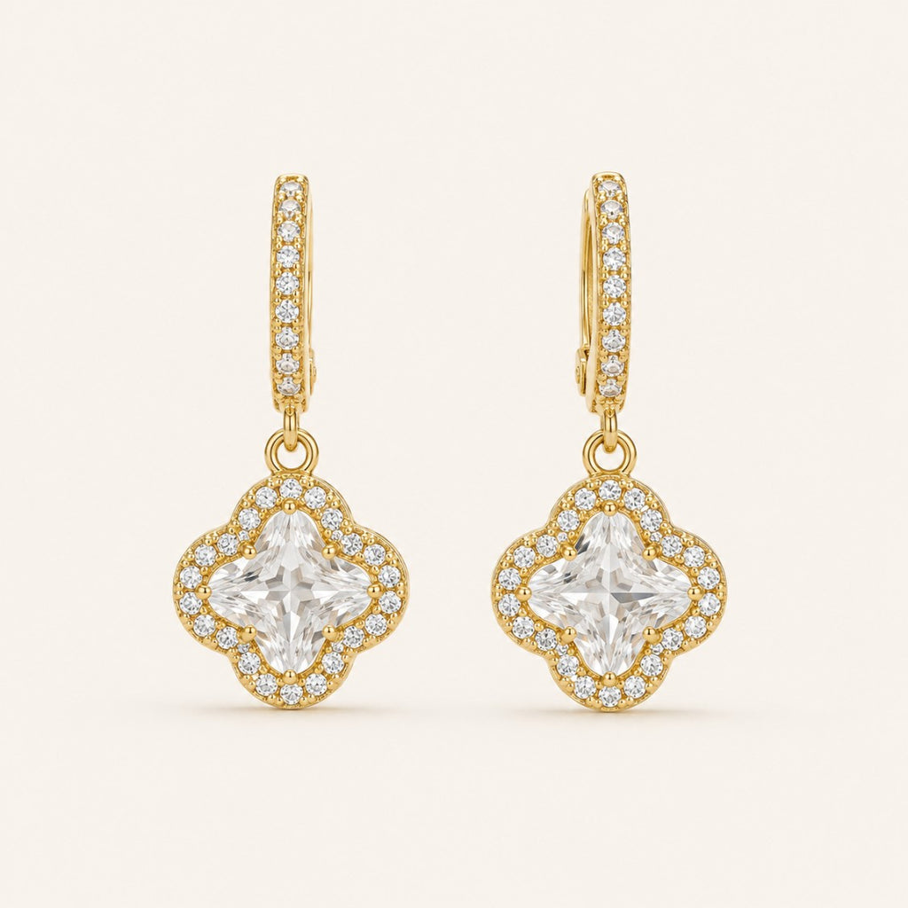 Glass Stone Drop Earrings