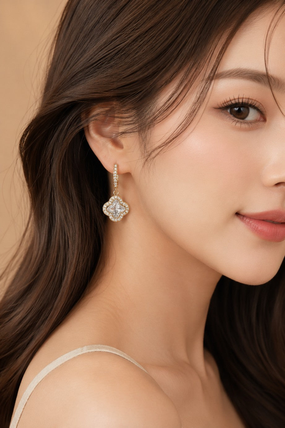 Glass Stone Drop Earrings