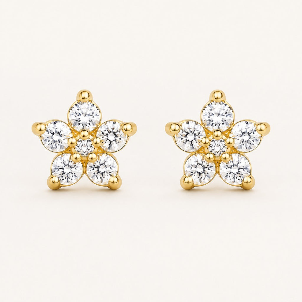 Star Glass Stone Stud Earrings