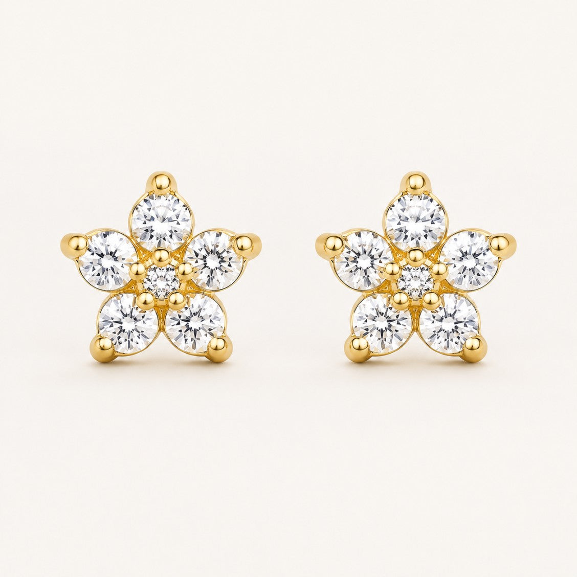 Star Glass Stone Stud Earrings